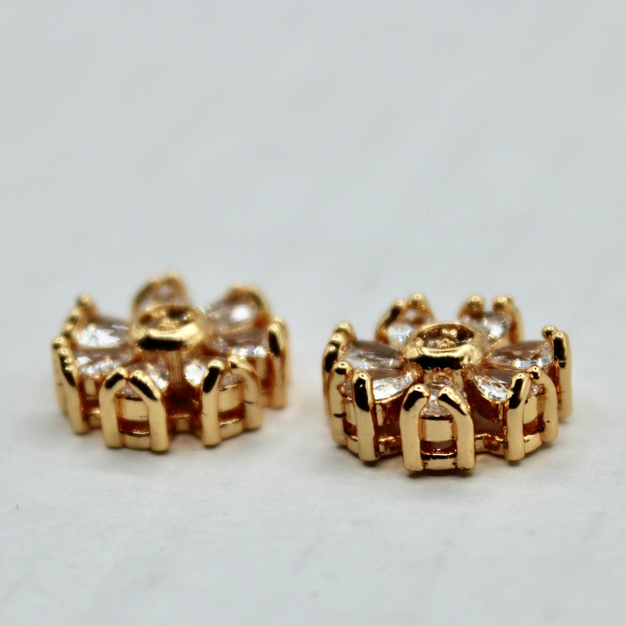 Pear-Cut Cubic Zirconia Floral Studs - E2331