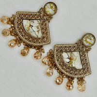 Mosaic Stone and Crystal Earrings - E550