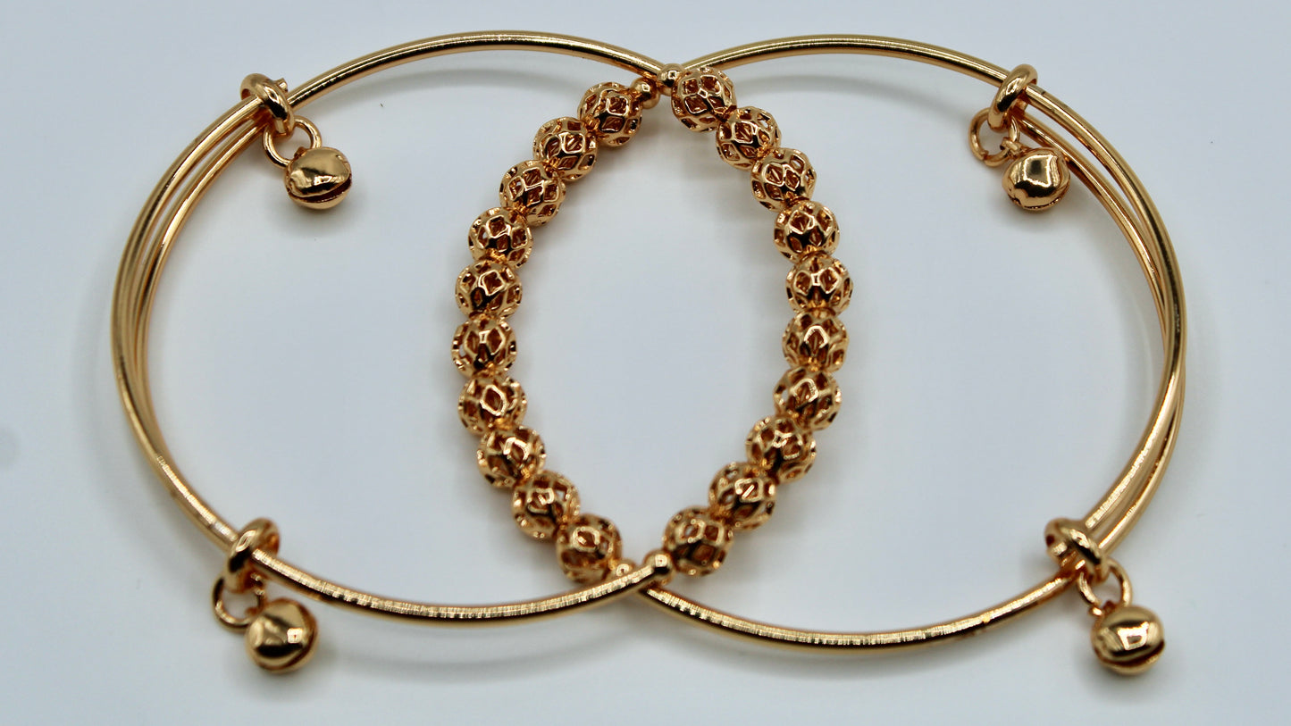 Golden Appliqué Bangles - E2234