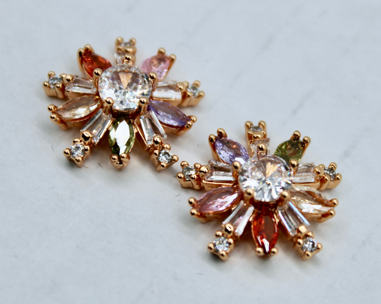 Multicoloured Cubic Zirconia Studs - E2325