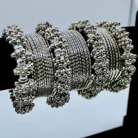 Silver Bangle and Kada Set - E503