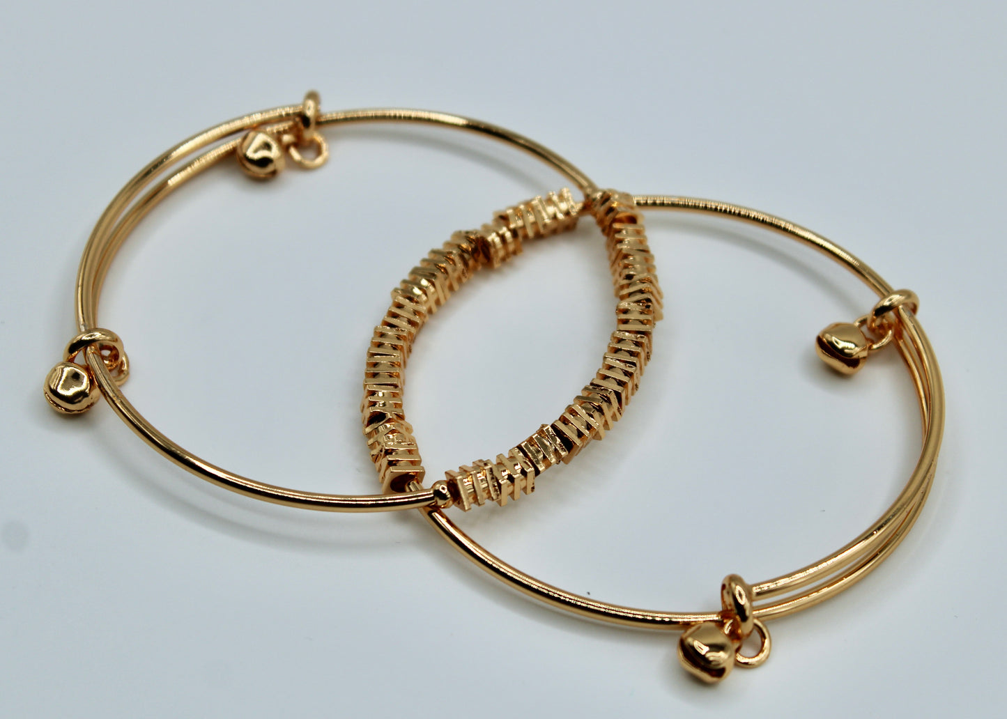 Golden Appliqué Bangles - E2233