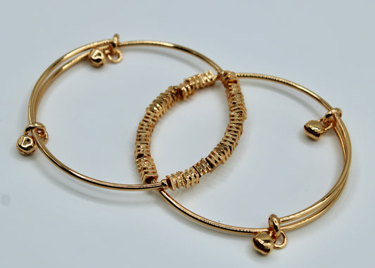 Golden Appliqué Bangles - E2233