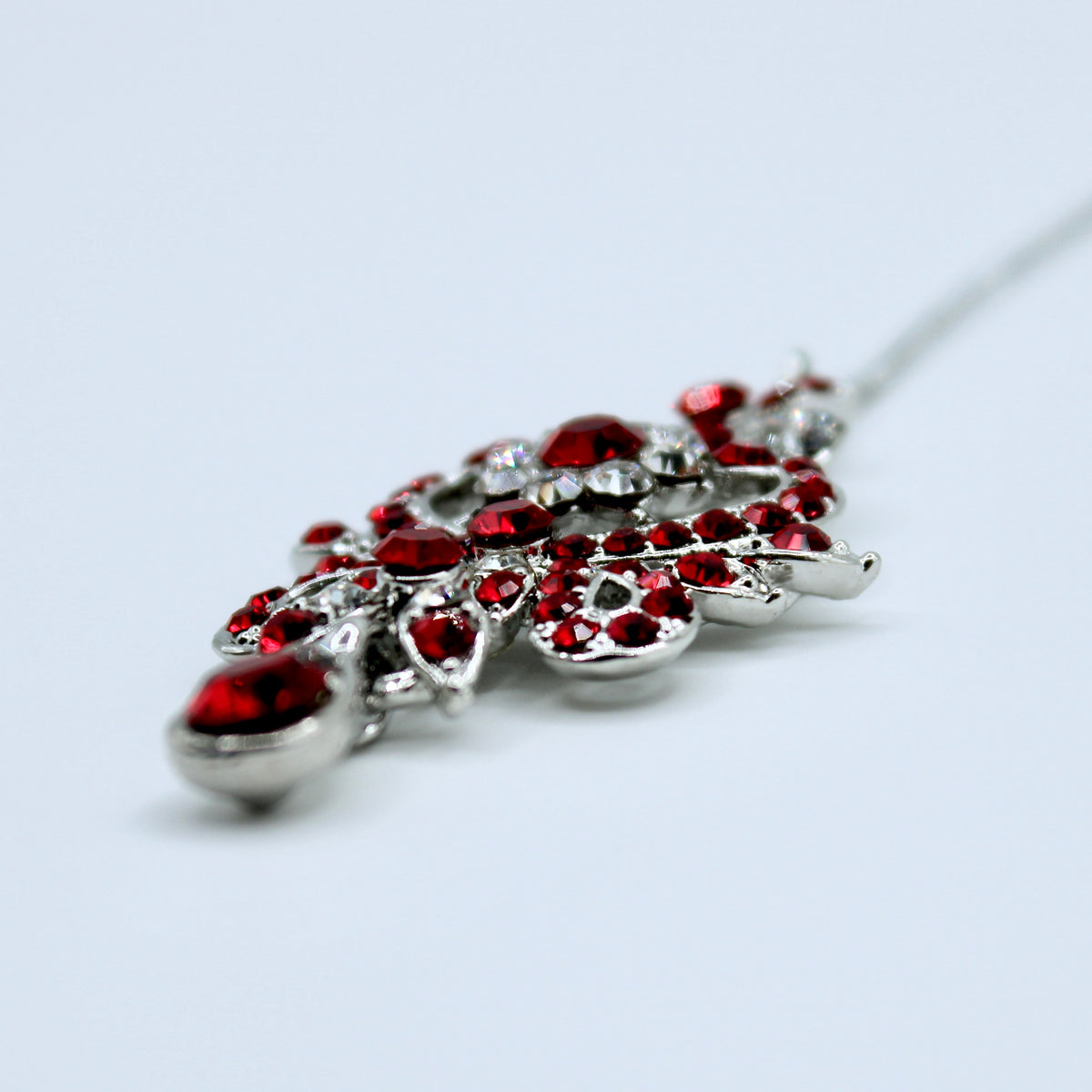 Red and Silver Cubic Zirconia Teeka - E514