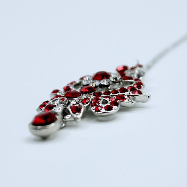 Red and Silver Cubic Zirconia Teeka - E514