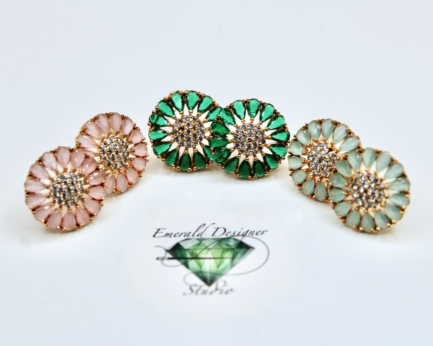 Pear-Cut Cubic Zirconia Traditional Studs - E2344