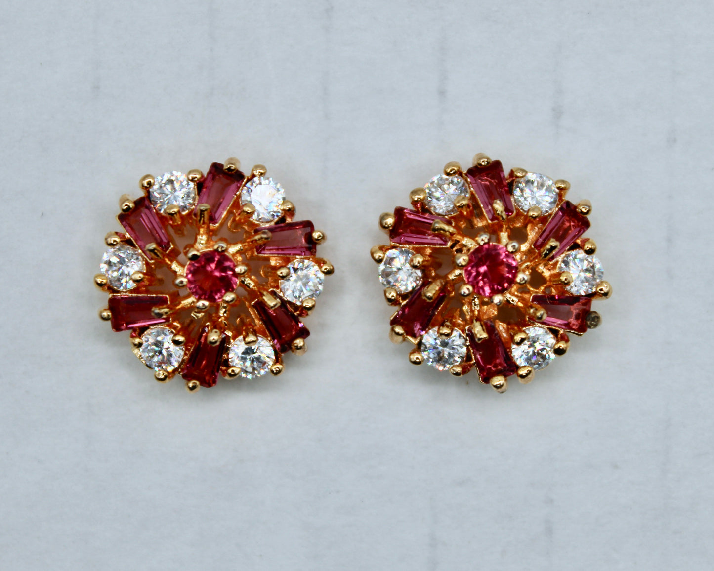 Two-Toned Cubic Zirconia Studs - E2321