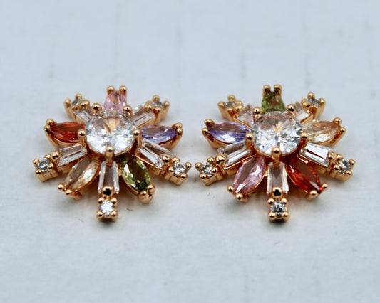 Multicoloured Cubic Zirconia Studs - E2325