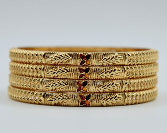 Floral Cubic Zirconia Bangle Set - E2270