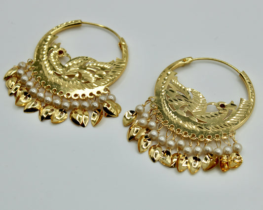 Faux Pearl Baali Earrings - E534