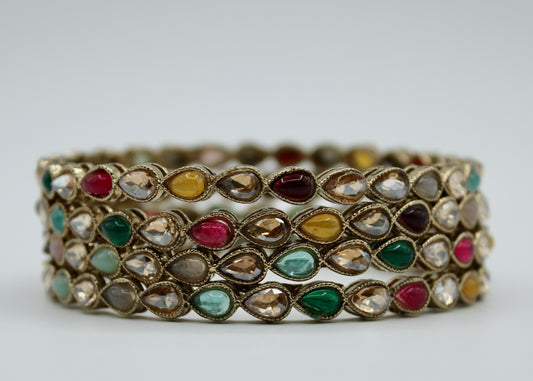 Faux Kundan Bangle Set - E2251