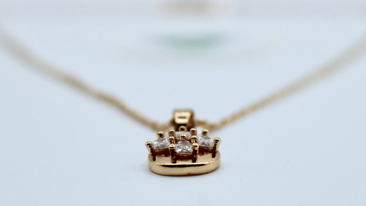 Pear-Cut Cubic Zirconia Studded Necklace - E2298