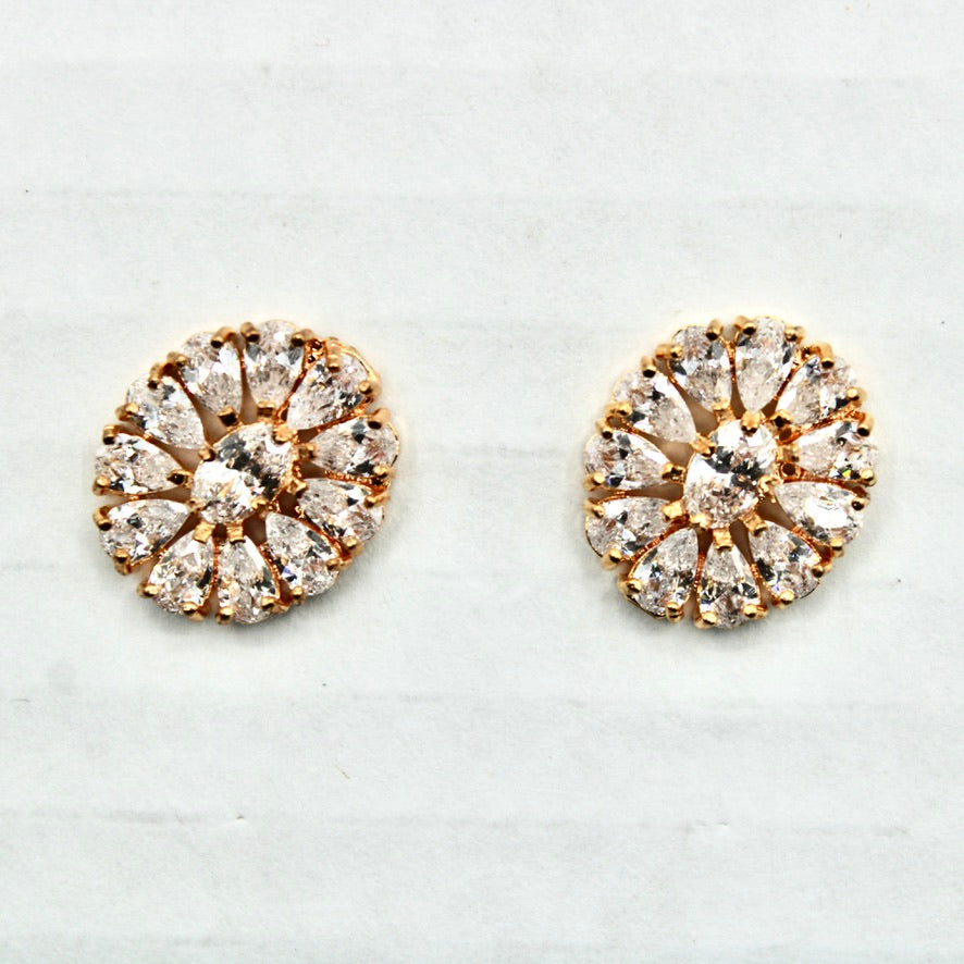 Floral Traditional Cubic Zirconia Studs - E2340