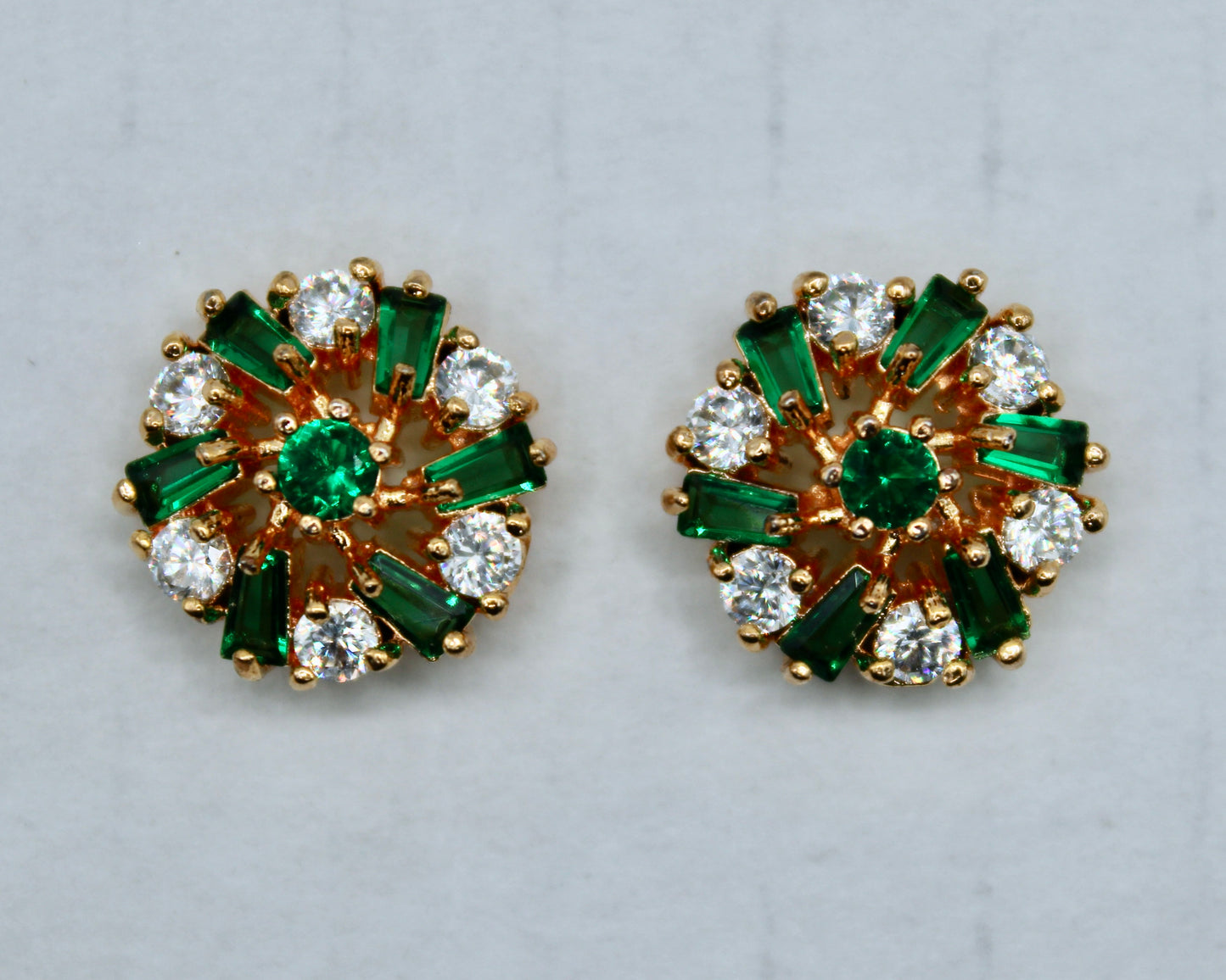 Two-Toned Cubic Zirconia Studs - E2321