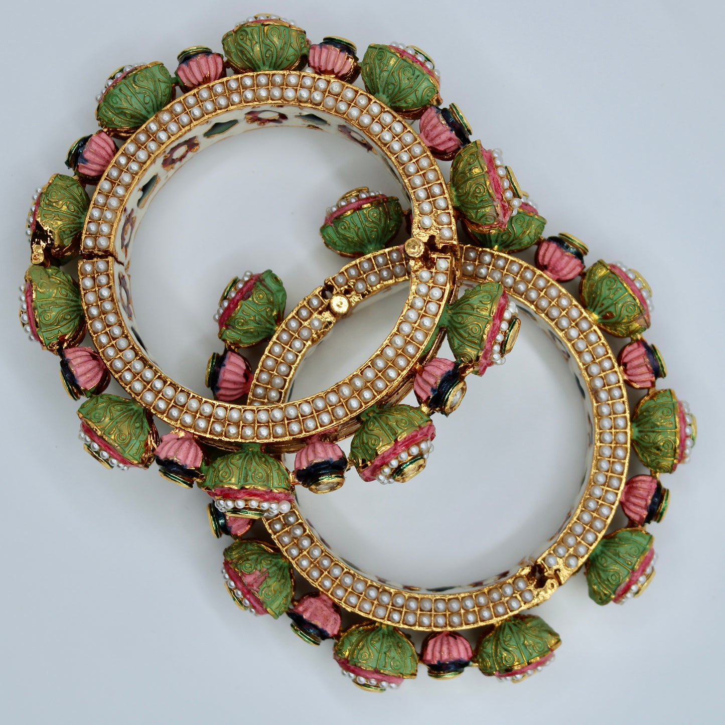 Floral Studded Rajisthani Kada - E2228