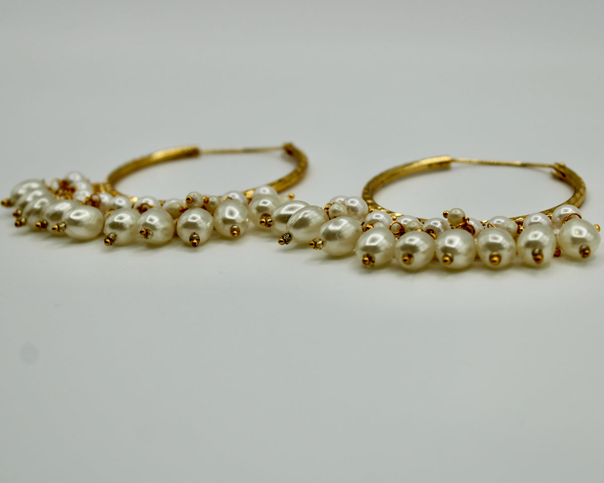 Faux Pearl Baali Earrings - E535