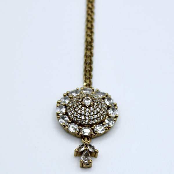Golden Cubic Zirconia Teeka - E511