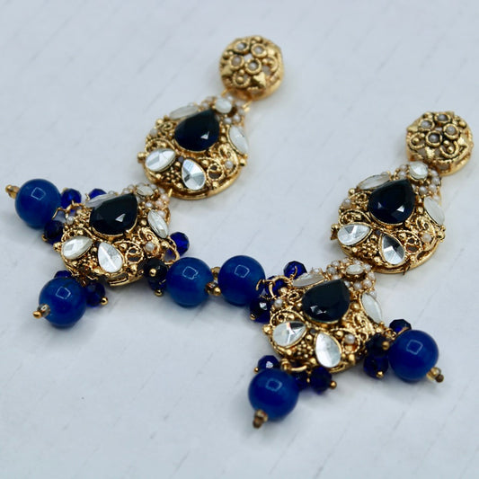 Faux Kundan Beaded Earrings - E2303