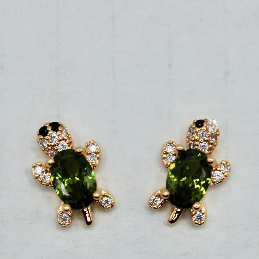 Cubic Zirconia Turtle Studs - E2332