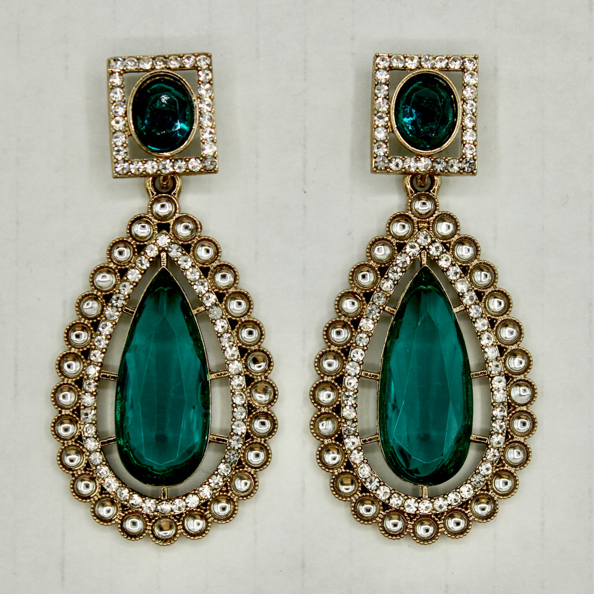 Traditional Cubic Zirconia Earrings - E549