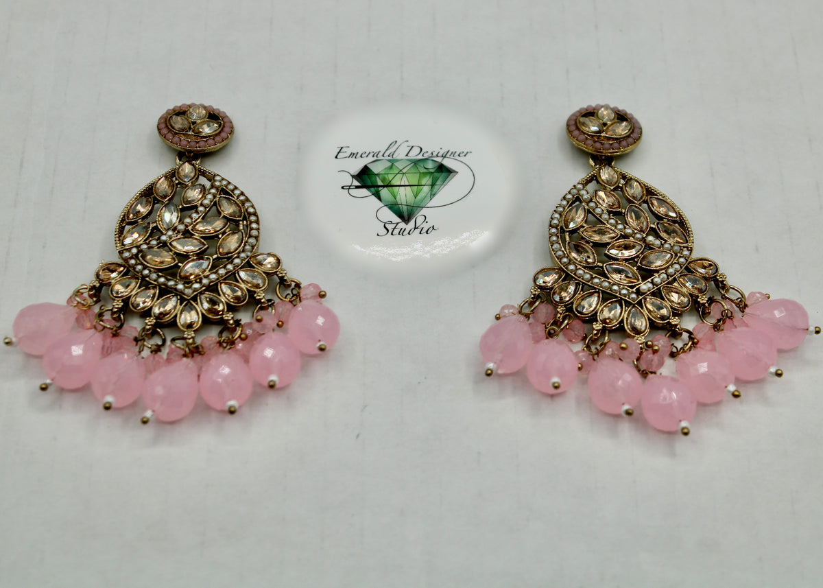Traditional Kundan and Bead Earrings - E546
