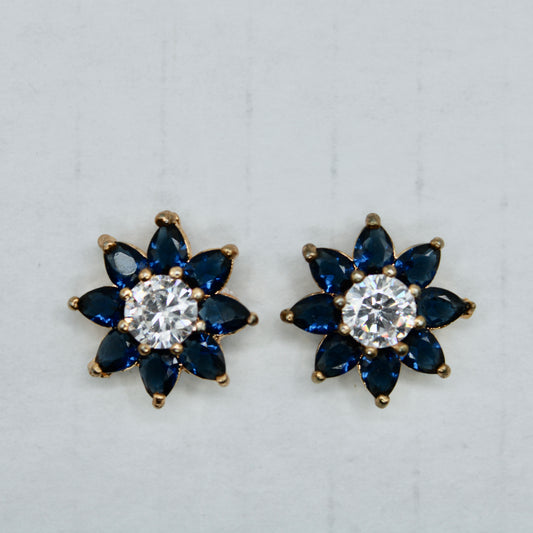 Floral Cubic Zirconia Statement Studs - E2320