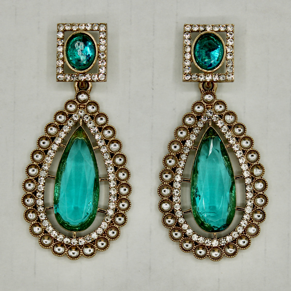 Traditional Cubic Zirconia Earrings - E549