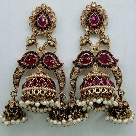 Diamante and Faux Pearl Earrings - E582