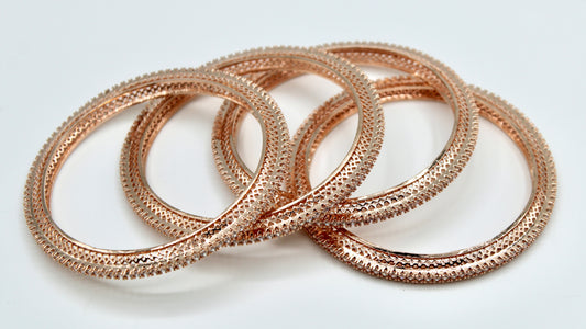 Studded Cubic Zirconia Bangle Set - E2212