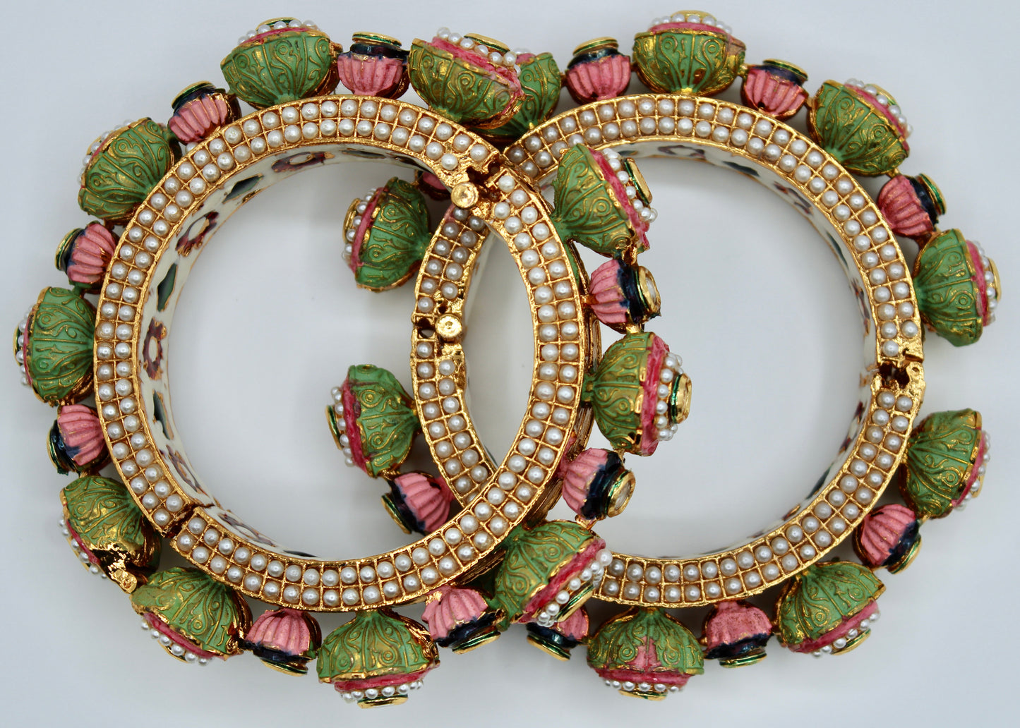 Floral Studded Rajisthani Kada - E2228