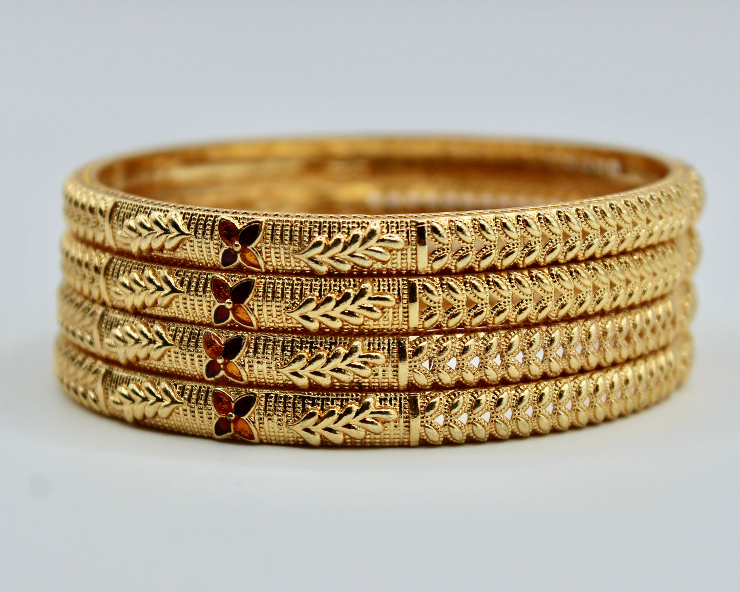 Floral Cubic Zirconia Bangle Set - E2270