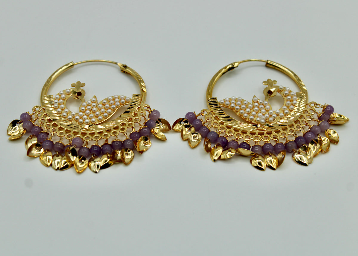 Faux Pearl and Crystal Baali Earrings - E533