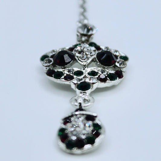 Dark Ruby and Emerald Cubic Zirconia Teeka - E513