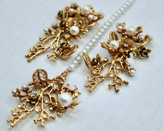 Faux Pearl Teeka Set - E2305