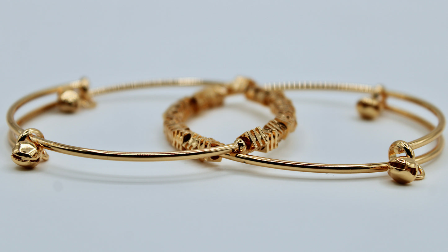 Golden Appliqué Bangles - E2233