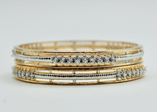 Two-Toned Cubic Zironia Bangle Set - E2250