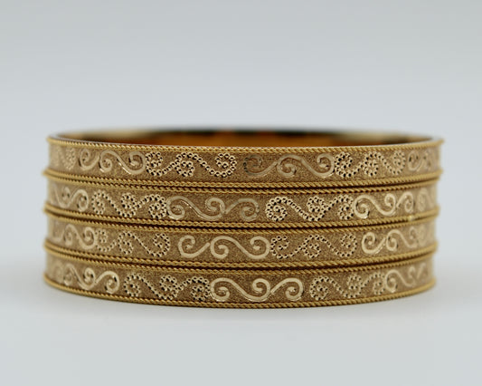 Traditional Golden Bangle Set - E2268