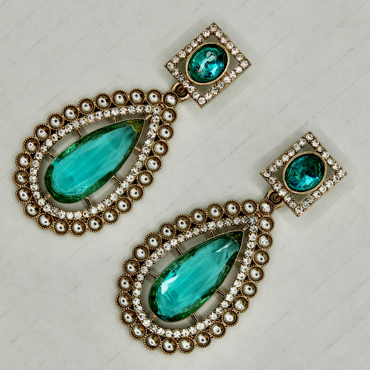 Traditional Cubic Zirconia Earrings - E549