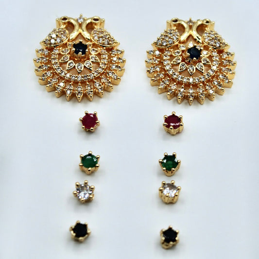 5-in-1 Cubic Zirconia Studs - E2348