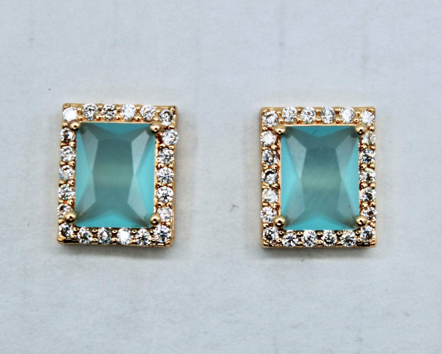 Princess-Cut Cubic Zirconia Studs - E2322