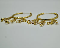 Faux Pearl and Golden Appliqués Baali Earrings - E536