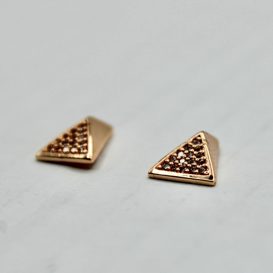 Cubic Zirconia Pyramid Statement Studs - E2329
