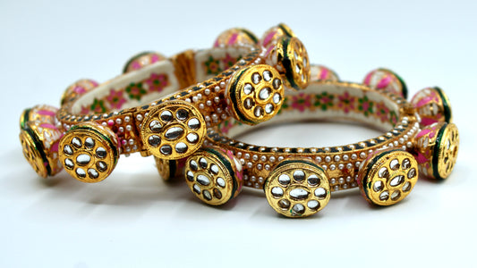 Hand-Made Rajisthani Meena Kari and Pearl Kada - E2214