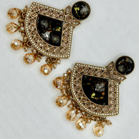 Mosaic Stone and Crystal Earrings - E550