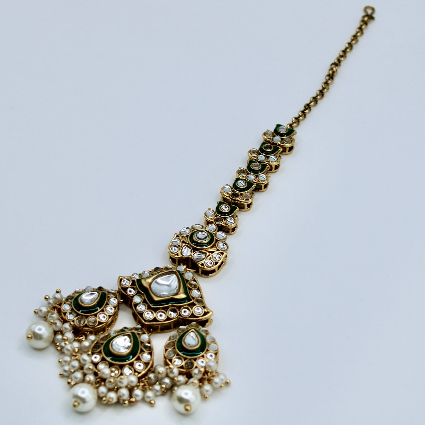 Traditional Kundan and Faux Pearl Teeka - E520