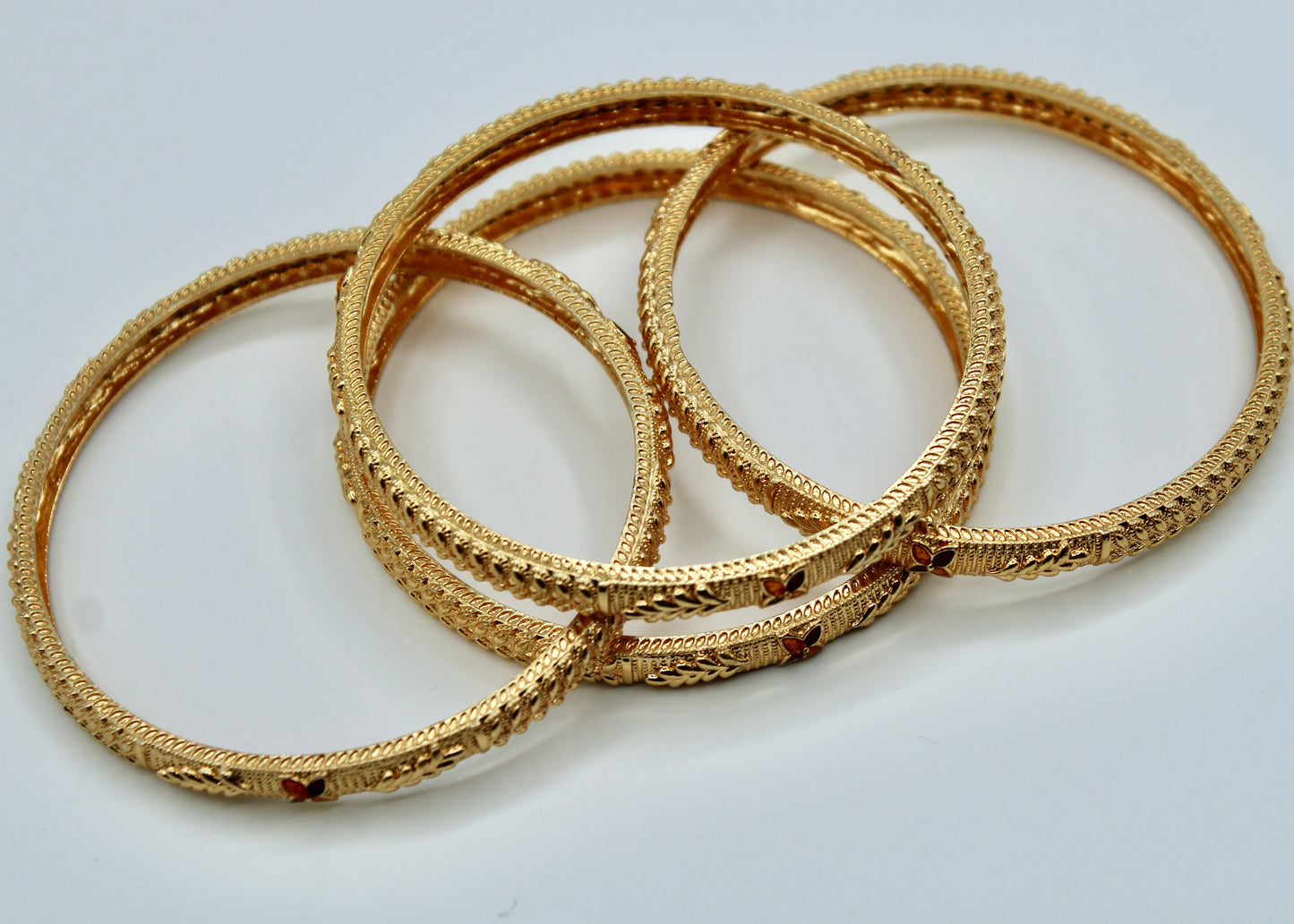 Floral Cubic Zirconia Bangle Set - E2270