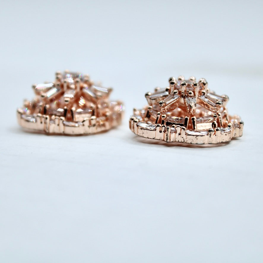 Rose Gold Cubic Zirconia Studs - E2351