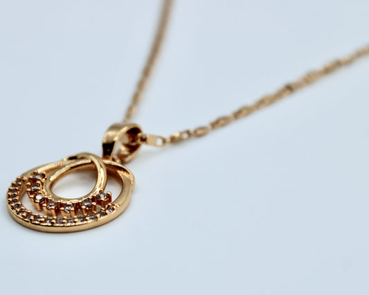 Cubic Zirconia Studded Necklace - E2294