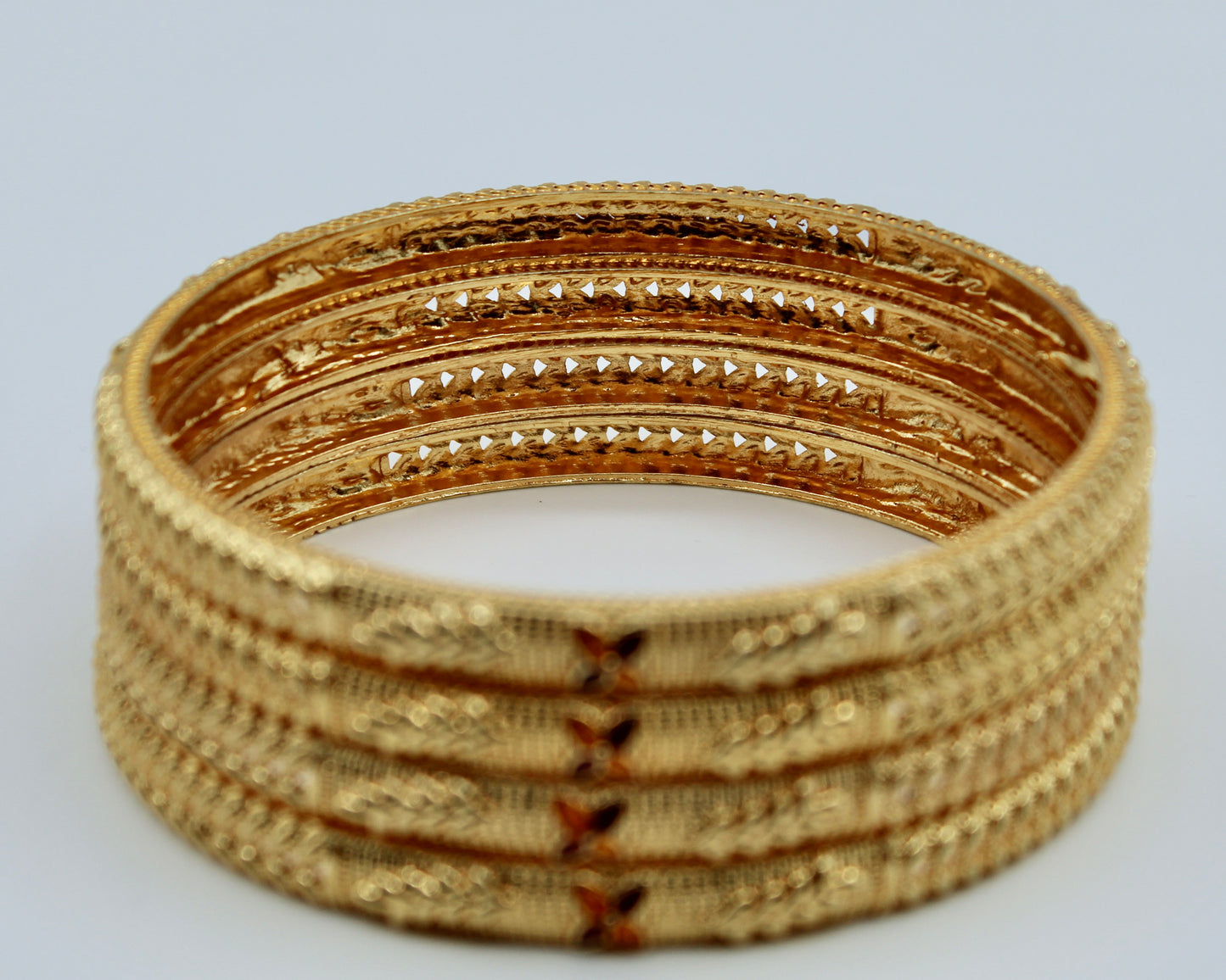 Floral Cubic Zirconia Bangle Set - E2270