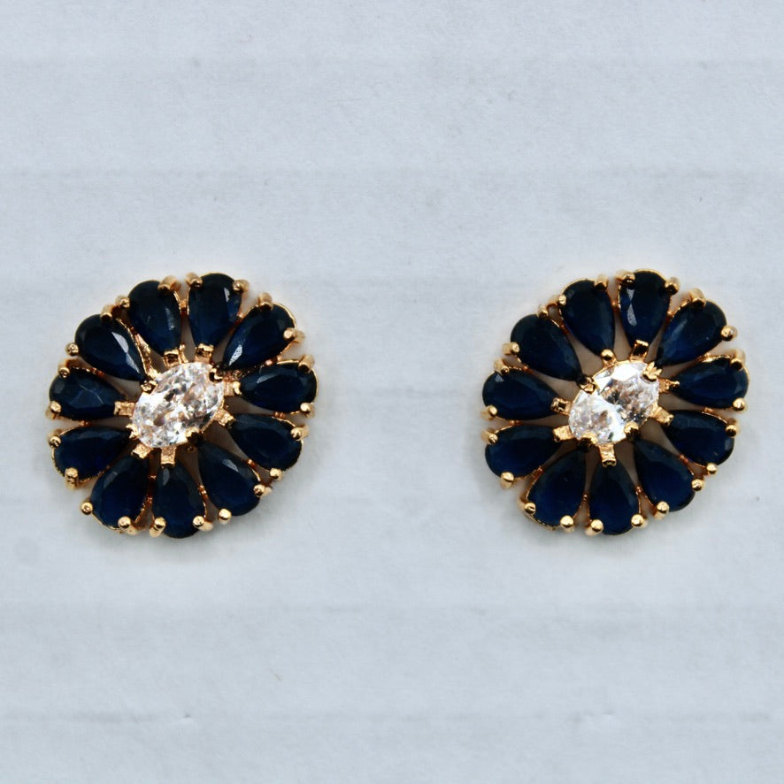 Floral Traditional Cubic Zirconia Studs - E2340